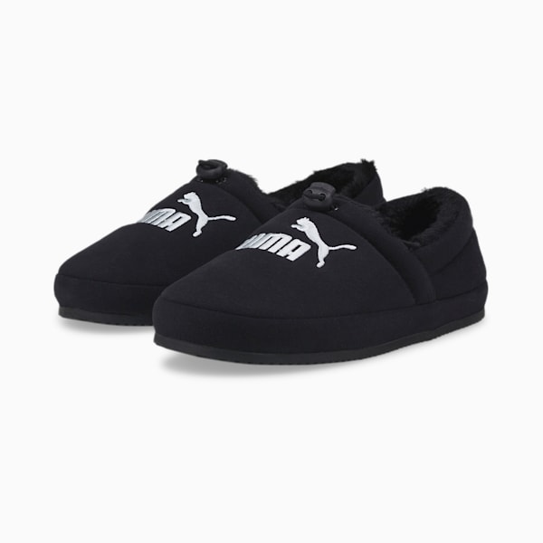 Tuff Moccasin Jersey 3 Slippers Big Kids, Puma Black-Puma White, extralarge