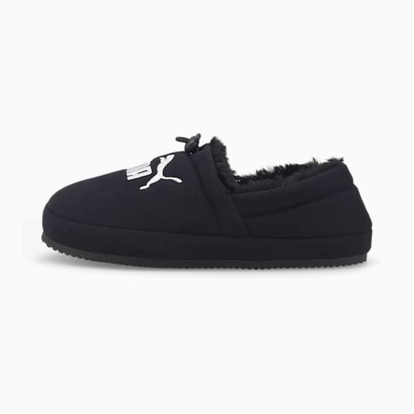 Tuff Moccasin Jersey 3 Slippers Big Kids, Puma Black-Puma White, extralarge