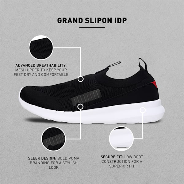 Grand Slipon Men's Sneakers, Puma Black-High Risk Red, extralarge-IND