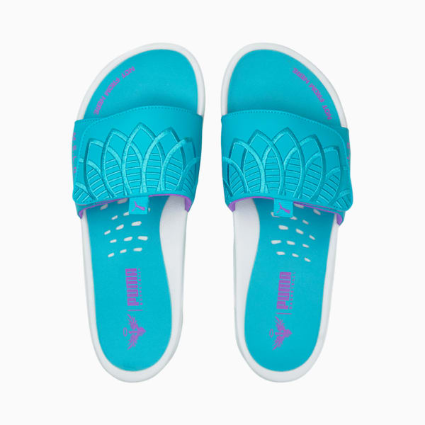 Nitrocat V LaMelo Away Unisex Slides, Blue Atoll-Purple Glimmer-Puma White, extralarge-IND