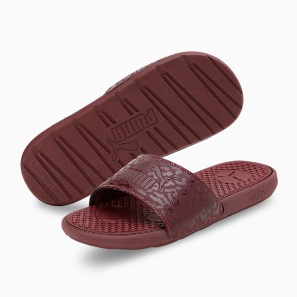 Cool Cat Matte & Shine Women's Slides, Aubergine, extralarge-IND