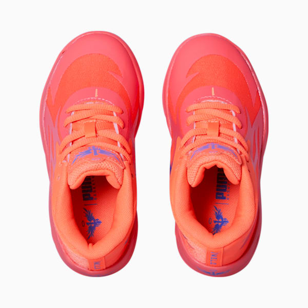 MB.02 Little Kids' Basketball Shoes, Fiery Coral-Ultra Orange, extralarge