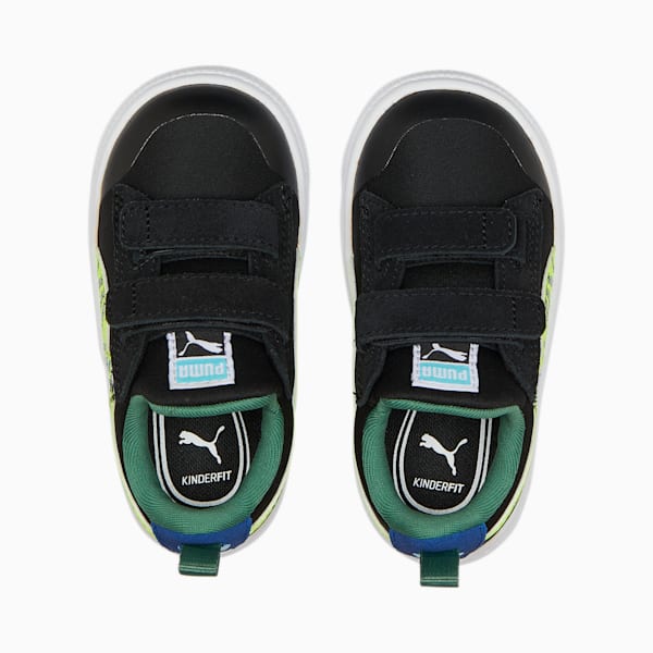 Zapatos deportivos de cierre alternativo de gamuza Light Flex Small World para bebés, Puma Black-Lime Squeeze, extralarge