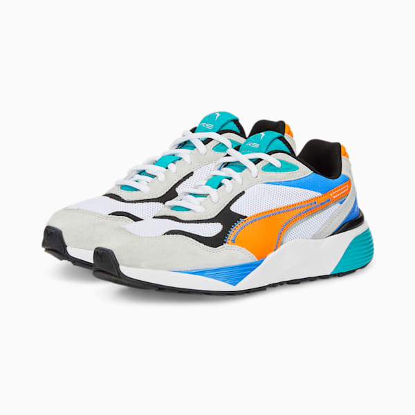 RS-Metric Youth Sneakers, Puma White-Vibrant Orange, extralarge-IND