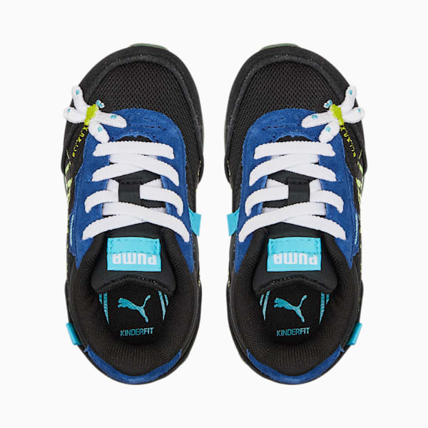 Tenis para bebés Future Rider Small World, Puma Black-Lime Squeeze, extralarge