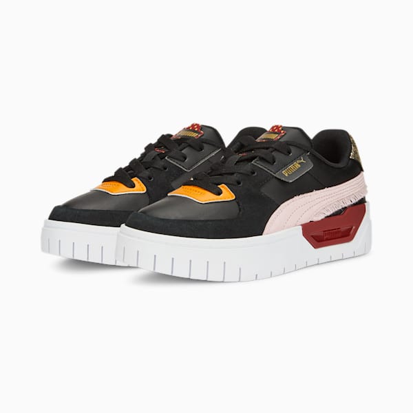 Cali Dream Boho Gleam Big Kids' Sneakers, Puma Black-Almond Blossom-Intense Red
