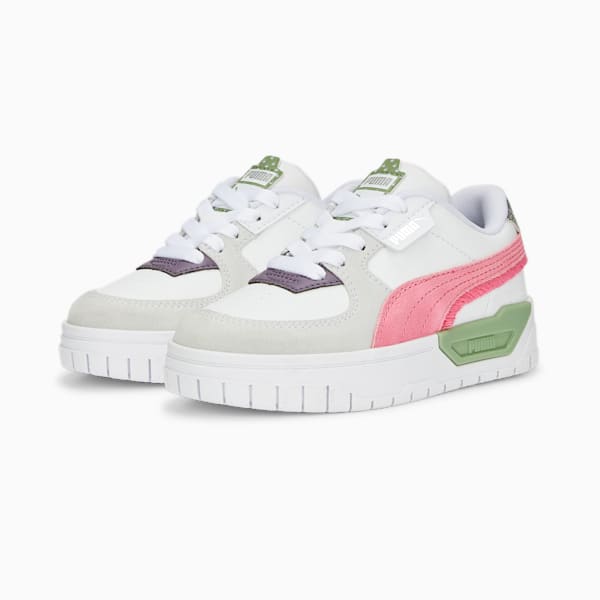 Cali Dream Boho Gleam Little Kids' Sneakers, Puma White-Fiery Coral-Dusty Green, extralarge