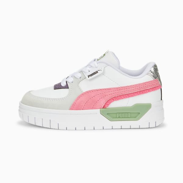 Cali Dream Boho Gleam Little Kids' Sneakers, Puma White-Fiery Coral-Dusty Green, extralarge