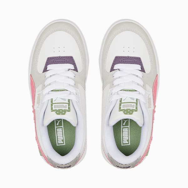 Zapatos deportivos Cali Dream Boho Gleam para niños, Puma White-Fiery Coral-Dusty Green, extralarge