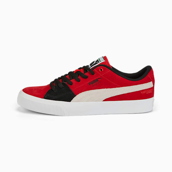 ユニセックス スケートボード スウェード ニトロ スニーカー, High Risk Red-Puma White-Puma Black