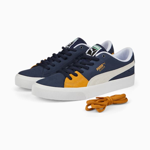 ユニセックス スケートボード スウェード ニトロ スニーカー, Peacoat-Puma White-Honey Mustard