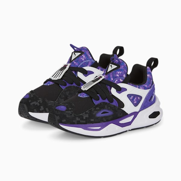 Tenis infantiles PUMA x MINECRAFT TRC Blaze, Puma White-ROYAL PURPLE, extralarge