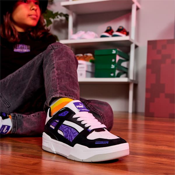 Zapatos deportivos PUMA x MINECRAFT Slipstream para jóvenes, Puma Black-Puma White, extralarge