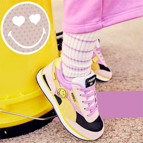 PUMA x SMILEYWORLD Future Rider Little Kids' Shoes, Rose Quartz-Mauve Pop-Puma Black