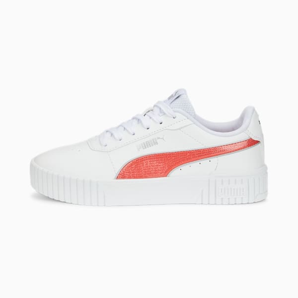 Carina 2.0 Glitzy Sneakers Big Kids', Puma White-Salmon-Puma Silver, extralarge