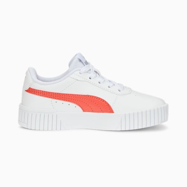 Zapatos deportivos Carina 2.0 Glitzy para niños, Puma White-Salmon-Puma Silver, extralarge