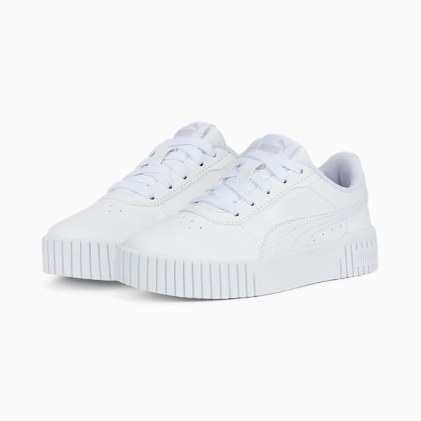 Tenis Carina 2.0 para niña, Puma White-Puma White-Puma Silver, extralarge