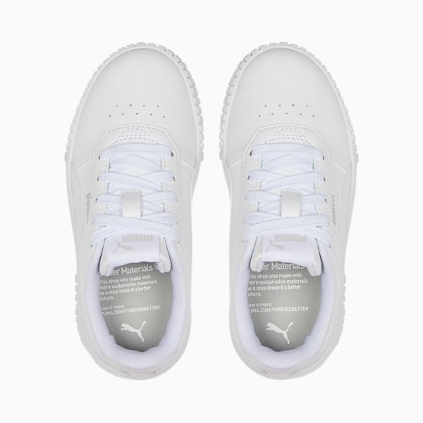 Tenis Carina 2.0 para niña, Puma White-Puma White-Puma Silver, extralarge