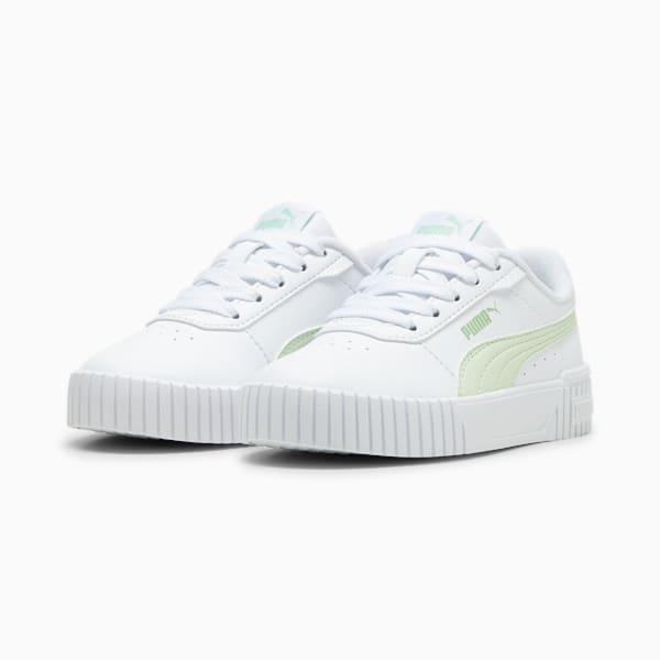 Carina 2.0 Little Kids' Sneakers, PUMA White-Green Illusion-Pure Green, extralarge