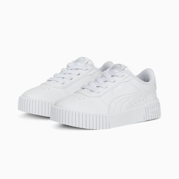 Zapatos deportivos Carina 2.0 AC para bebés, Puma White-Puma White-Puma Silver, extralarge