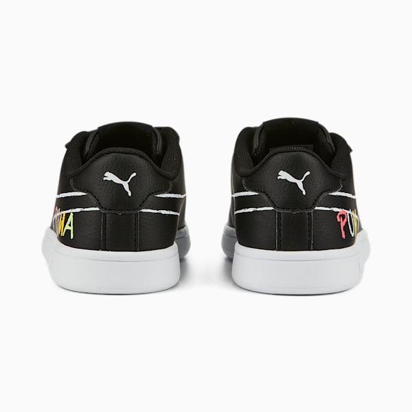 Smash v2 Home School Kids Sneakers, Puma Black-Puma White-Sunset Glow-Nitro Blue-Sun Stream, extralarge-IND