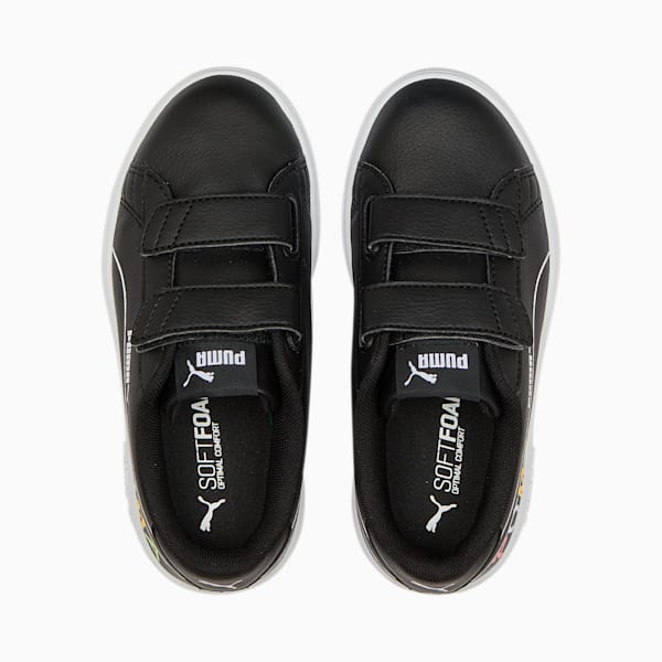 Smash v2 Home School Kids Sneakers, Puma Black-Puma White-Sunset Glow-Nitro Blue-Sun Stream, extralarge-IND
