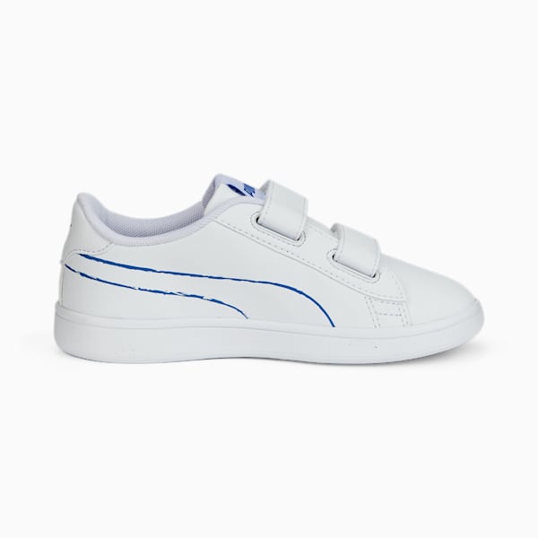 Smash v2 Home School Kids Sneakers, Puma White-Puma Royal-Classic Green-Puma Black-Dandelion, extralarge-IND