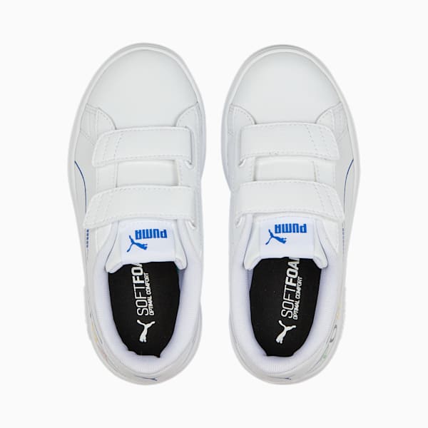 Smash v2 Home School Kids Sneakers, Puma White-Puma Royal-Classic Green-Puma Black-Dandelion, extralarge-IND