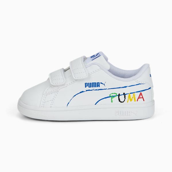 Smash v2 Home School Toddler Shoes, Puma White-Puma Royal-Classic Green-Puma Black-Dandelion, extralarge