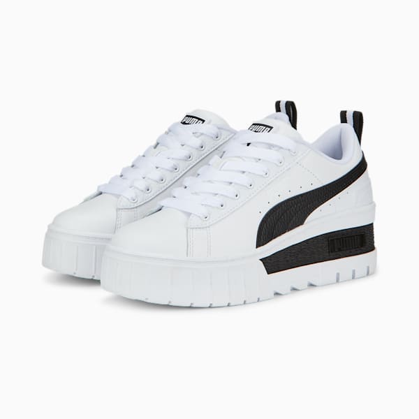 ウィメンズ メイズ ウェッジ スニーカー, Puma White-Puma Black, extralarge-JPN