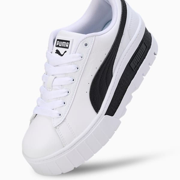 Mayze Wedge Women's Sneakers, Puma White-Puma Black, extralarge-IND