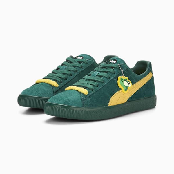 Clyde Super PUMA Unisex Sneakers, Evergreen-Sun Ray Yellow, extralarge-IND