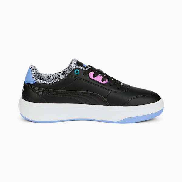 Tori Me Happy Women's Sneakers, Puma Black-Elektro Purple-Electric Orchid-Deep Aqua, extralarge-IND