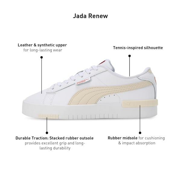 Jada Renew Women's Sneakers, PUMA White-Alpine Snow-Copper Rose, extralarge-IND