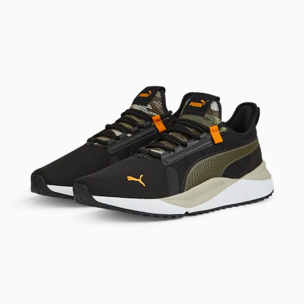 Pacer Future Street Sashiko Sneakers, Puma Black-Burnt Olive-Orange Brick, extralarge-IND