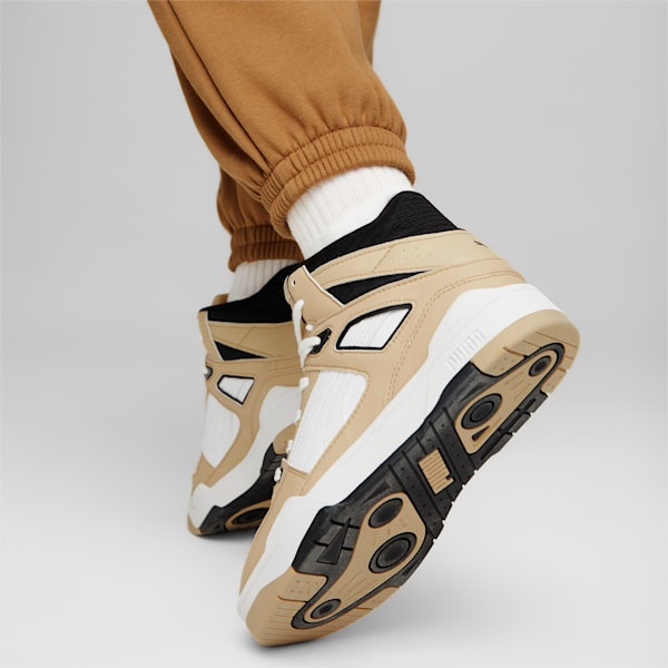 Zapatos deportivos Slipstream Mid para mujer, Puma White-Light Sand-Puma Black, extralarge