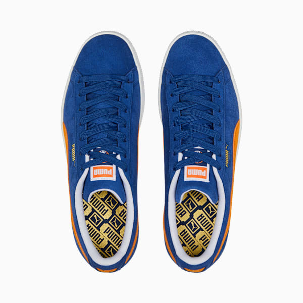 Sneakers Suede Teams II, Blazing Blue-Vibrant Orange-Puma White, extralarge