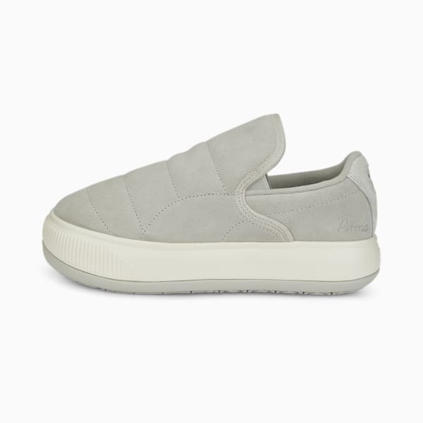 Zapatos deportivos de gamuza Mayu Slip-On First Sense para mujer, Gray Violet-Marshmallow, extralarge