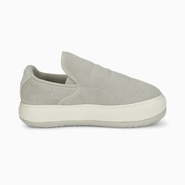 Suede Mayu Slip-On First Sense Women's Sneakers, Gray Violet-Marshmallow, extralarge