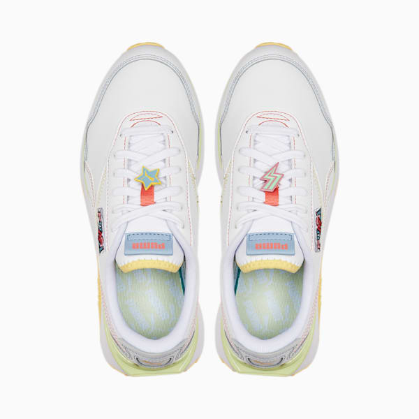 Cruise Rider Badge Women's Sneakers, Puma White-Pale Lemon, extralarge-IND