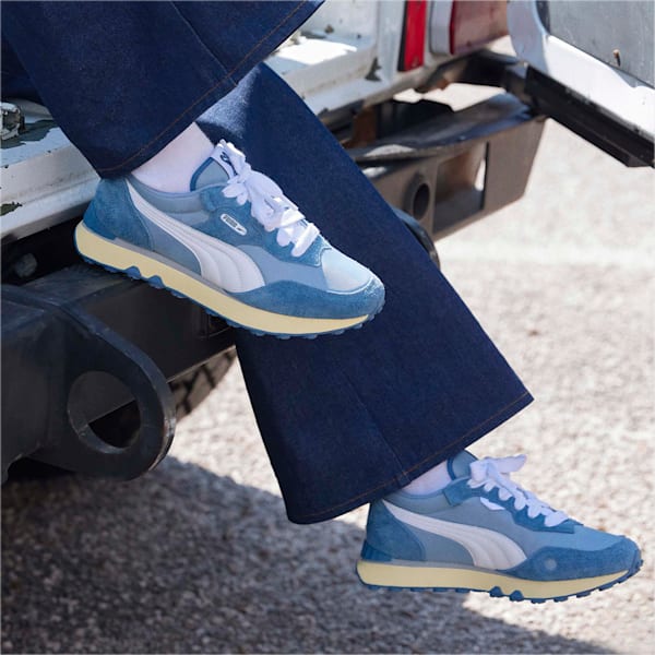 ユニセックス PUMA x AMI ライダー FV スニーカー, Stellar-Puma White-Faded Denim