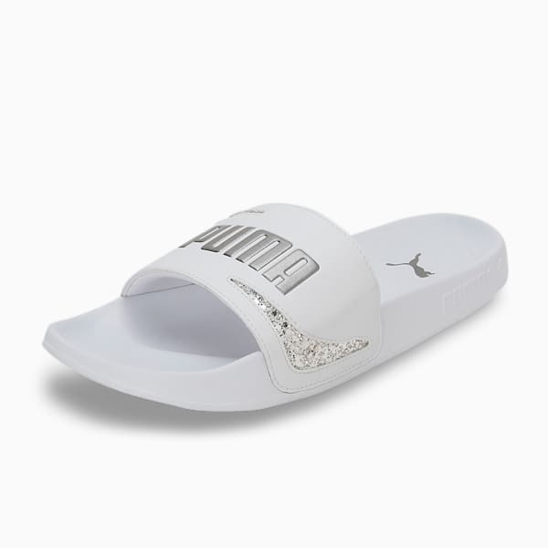 Leadcat 2.0 Star Quality Women Slides, Puma White-Puma Aged Silver, extralarge-IND