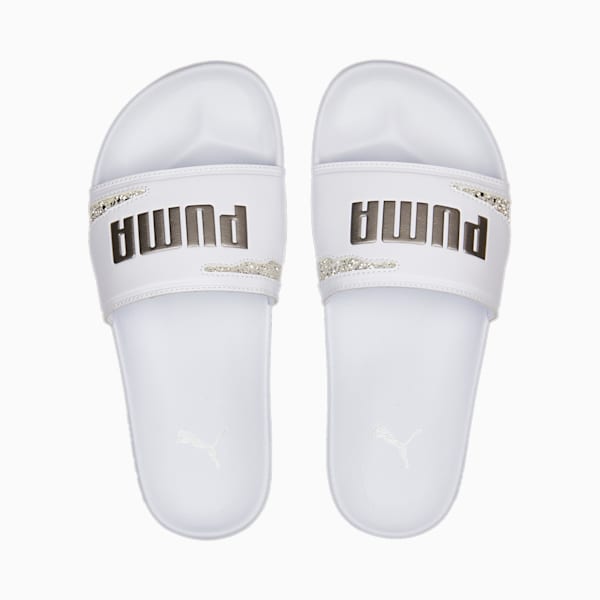 Leadcat 2.0 Star Quality Women Slides, Puma White-Puma Aged Silver, extralarge-IND