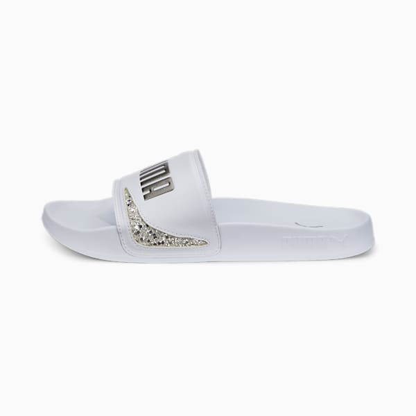 Leadcat 2.0 Star Quality Women Slides, Puma White-Puma Aged Silver, extralarge-IND