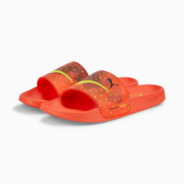 Leadcat 2.0 World Cup Slides, Fiery Coral-Puma Black, extralarge-IND