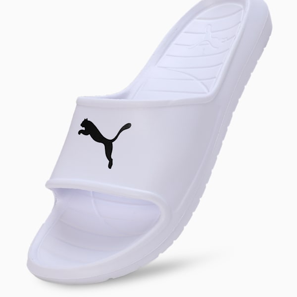 Divecat V2 Lite Cat Unisex Slides, Puma White-Puma Black, extralarge-IND