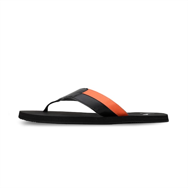 Felic Unisex Flip-Flops, Puma Black-Deep Apricot-Silver, extralarge-IND