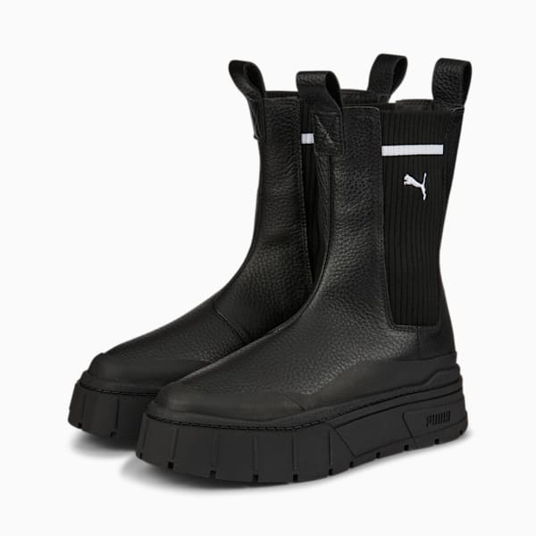 Mayze Stack Casual Chelsea Boot Women, Puma Black