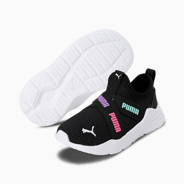 PUMA Wired RUN Babies' Slip-on Shoes, Puma Black-Luminous Pink-Purple Glimmer, extralarge-IND