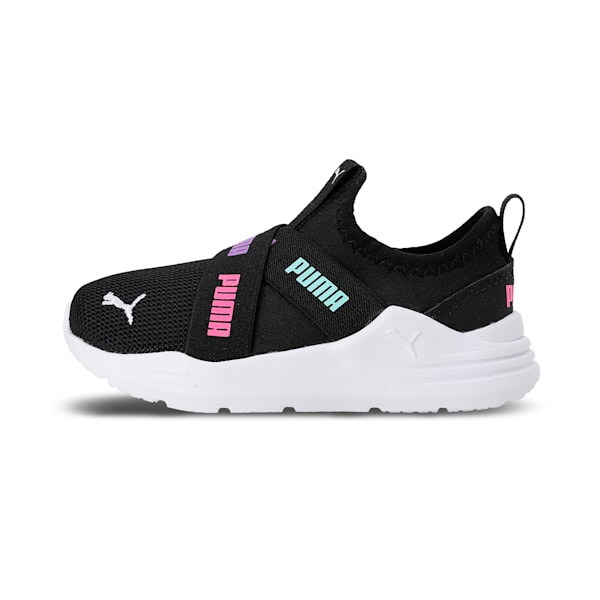 PUMA Wired RUN Babies' Slip-on Shoes, Puma Black-Luminous Pink-Purple Glimmer, extralarge-IND